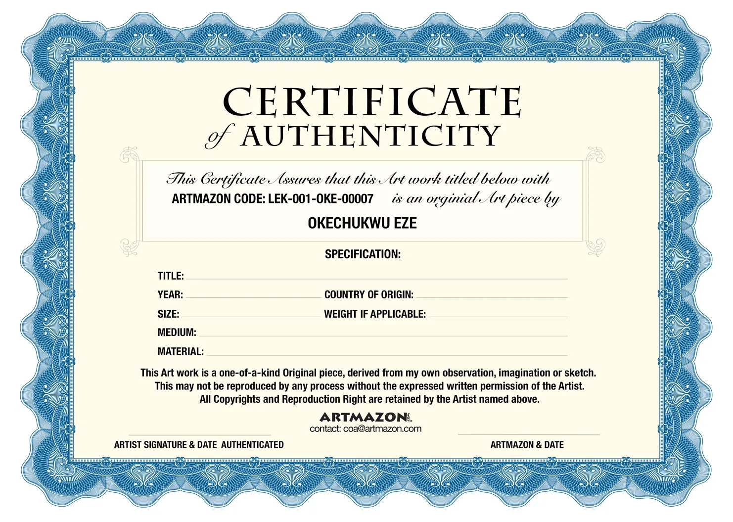 Life and Maintenance Certificates